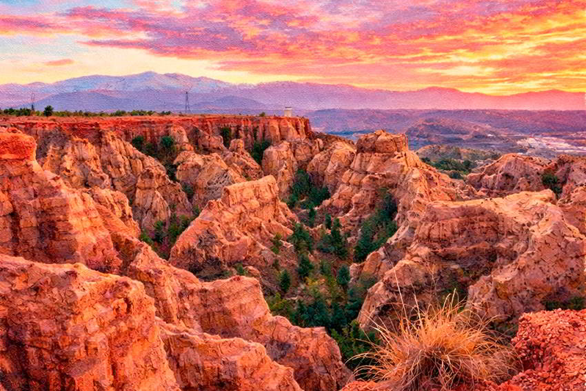 paisajes de badlands del Geoparque de Granada